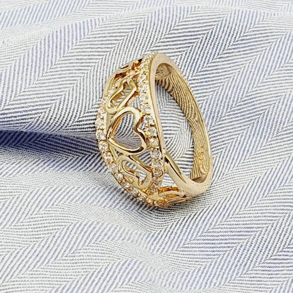 🔥 Lovely Double Layer Sweet Zircon Heart Rings for Women, EVGG1305 - Picture 7 of 7